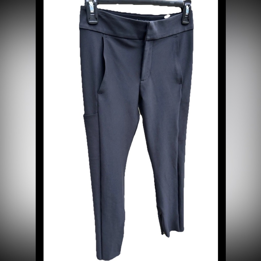 Athleta Stellar Women's Trouser Size 0 Black Slim Leg Skinny Zipper Ankle Pants